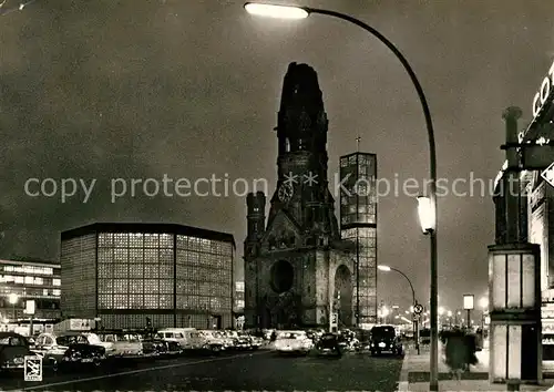 AK / Ansichtskarte Berlin Kurfuerstendamm Kaiser Wilhelm Gedaechtniskirche bei Nacht Kat. Berlin