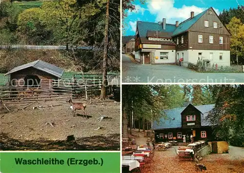 AK / Ansichtskarte Waschleithe Tierpark Gaststaetten Osterlamm und Koehlerhuette Kat. Beierfeld Erzgebirge