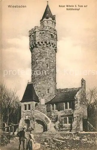 AK / Ansichtskarte Wiesbaden Kaiser Wilhelm II Turm auf Schlaeferskopf Kat. Wiesbaden