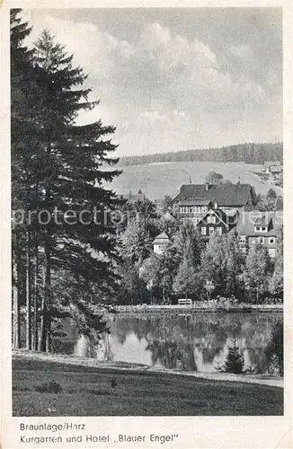 AK / Ansichtskarte Braunlage Kurgarten und Hotel Blauer Engel Kat. Braunlage Harz