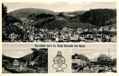 AK / Ansichtskarte Bad Grund Blick vom Knollen Am Markt Kat. Bad Grund (Harz)