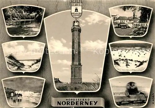 AK / Ansichtskarte Norderney Nordseebad Strand Leuchtturm Robbe Kat. Norderney