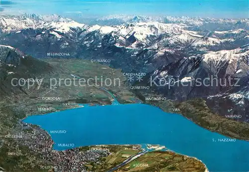 AK / Ansichtskarte Ascona Lago Maggiore Fliegeraufnahme Lago 