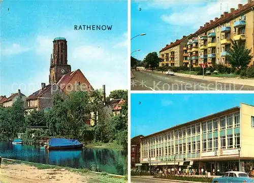 AK / Ansichtskarte Rathenow Leninallee Kaufhaus Magnet Havel am Schleusenweg Kat. Rathenow