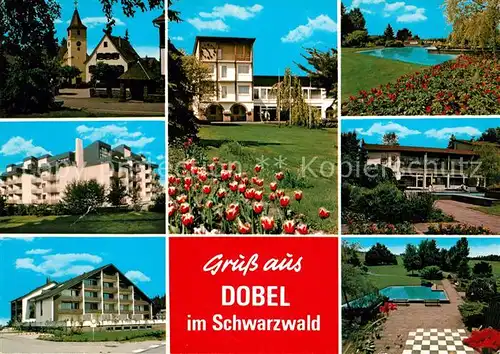 AK / Ansichtskarte Dobel Schwarzwald Teilansichten Kirche Hotel Park Swimming Pool Kat. Dobel