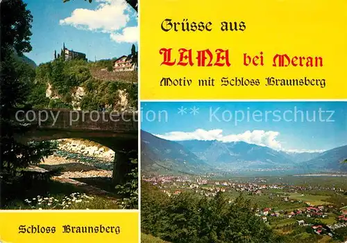 AK / Ansichtskarte Lana Merano Suedtirol Schloss Braunsberg Panorama Val d Adige Alpen