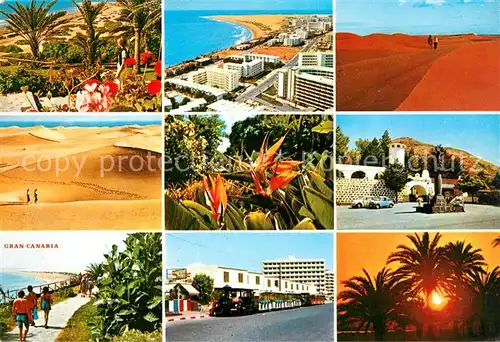 Gran Canaria Impressionen Kanarische Inseln Palmen Wuestenlandschaft Strand Kat. Spanien
