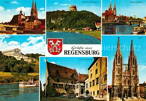Regensburg Dom Befreiungshalle Donau Walhalla Altes Rathaus Kat. Regensburg