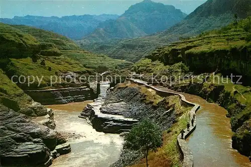 China Hongqi Kanal Durchquerung der Schitscheng Schlucht Kat. China