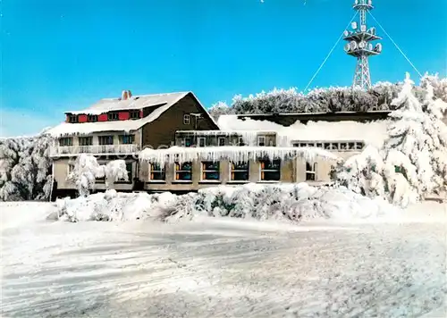 Hoherodskopf Berggasthof Sender im Winter Kat. Schotten