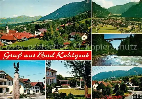 Bad Kohlgrub Gesamtansicht mit Alpenpanorama Viadukt Kurhaus Denkmal Kat. Bad Kohlgrub