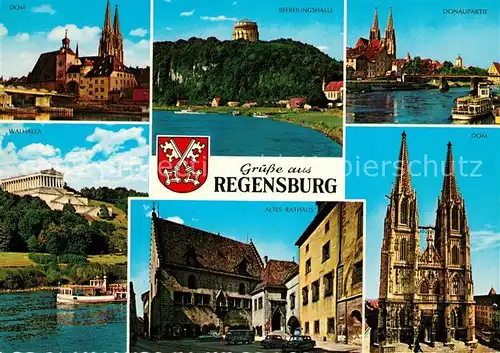 Regensburg Dom Befreiungshalle Donau Walhalla Altes Rathaus Kat. Regensburg