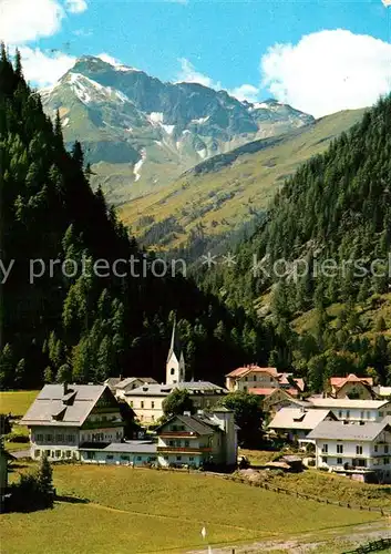 Mallnitz Kaernten Ortsansicht mit Kirche Blick gegen Geiselspitze Alpen