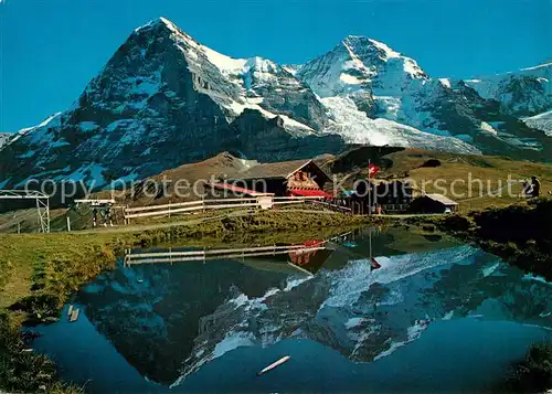 Kleine Scheidegg Interlaken Bergsee Wasserspiegelung Berggasthaus Eiger Moench Berner Alpen Kat. Kleine Scheidegg