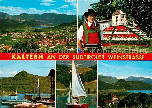Kaltern Weinstrasse Tirol Landschaftspanorama Kalterer See Seglerhafen Trachten Kat. 