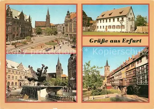 AK / Ansichtskarte Erfurt Anger Georgenburse Luthergedenkstaette Angerbrunnen Kraemerbruecke Kat. Erfurt