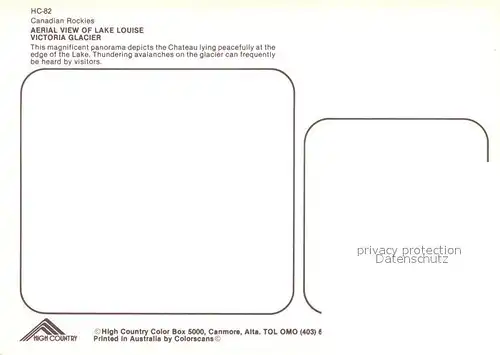 AK / Ansichtskarte Canadian Rockies Fliegeraufnahme Lake Louise Victoria Glacier Kat. Kanada