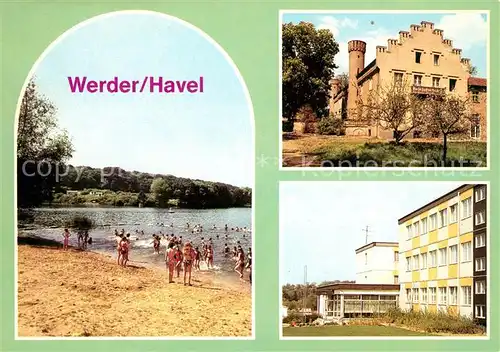 AK / Ansichtskarte Werder Havel Badestelle Pionierlager Tschoibalsan Glindower See Schloss Petzow Kat. Werder