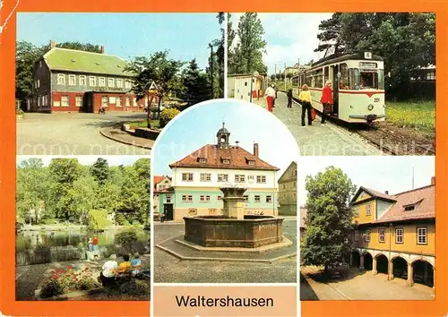 AK / Ansichtskarte Waltershausen Gotha Schnepfenthal Gaststaette zur Tanne Thueringerwaldbahn Rathaus  Kat. Waltershausen