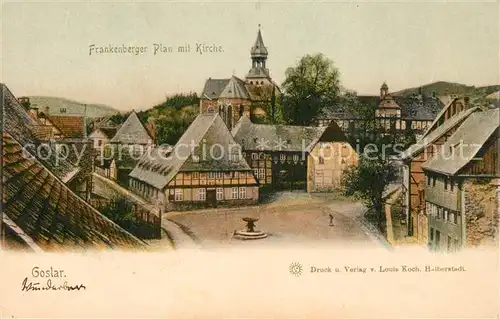 Goslar Frankenberger Plan mit Kirche Kat. Goslar