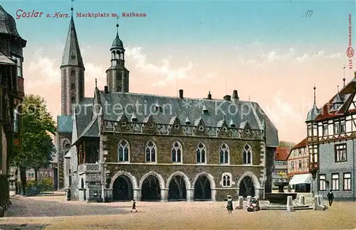 Goslar Marktplatz mit Rathaus Kat. Goslar