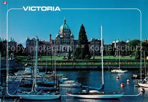 AK / Ansichtskarte Victoria British Columbia Parliament Buildings borders of Inner Harbor Kat. Victoria