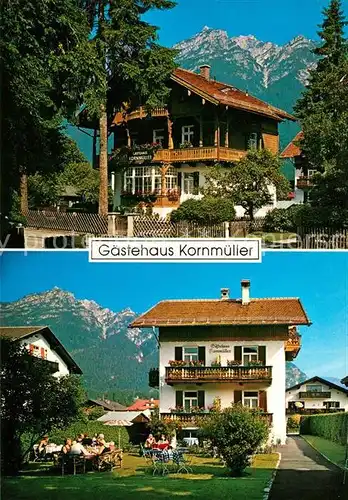 AK / Ansichtskarte Garmisch Partenkirchen Gaestehaus Kornmueller Alpenblick Huber Karte Nr 10.433 Kat. Garmisch Partenkirchen