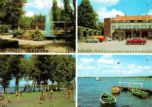 AK / Ansichtskarte Wandlitz Wandlitzsee Anlage Springbrunnen Bahnhof Strandbad Bootsanleger Kat. Wandlitz