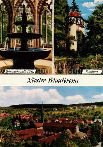 AK / Ansichtskarte Maulbronn Kloster Brunnenkapelle Faustturm Panorama Kat. Maulbronn