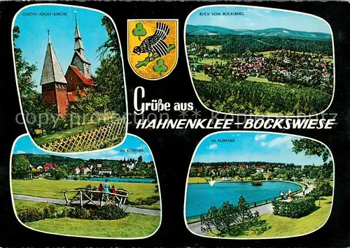 AK / Ansichtskarte Hahnenklee Bockswiese Harz Gustav Adolf Kirche Kurpark Kat. Goslar