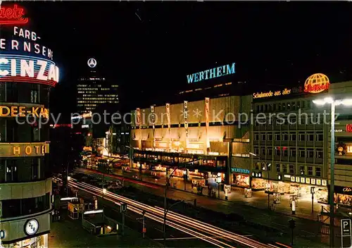 AK / Ansichtskarte Berlin Kurfuerstendamm Nachtaufnahme Europa Center Wertheim Kat. Berlin