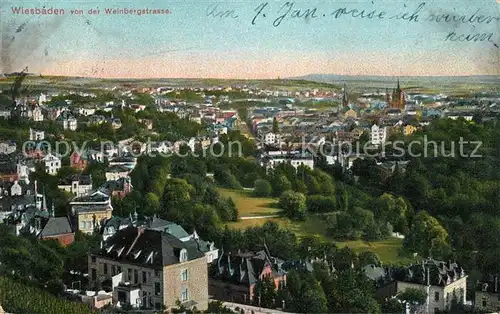 AK / Ansichtskarte Wiesbaden Blick von der Weinbergstrasse Kat. Wiesbaden