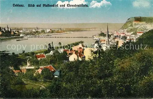 AK / Ansichtskarte Coblenz Koblenz mit Pfaffendorf und Ehrenbreitstein Kat. Koblenz Rhein