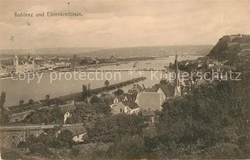 AK / Ansichtskarte Coblenz Koblenz mit Ehrenbreitstein Kat. Koblenz Rhein