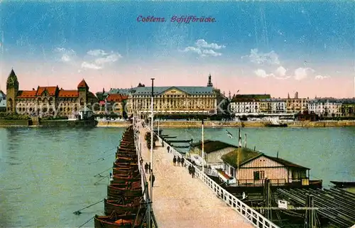 AK / Ansichtskarte Coblenz Koblenz Schiffbruecke Kat. Koblenz Rhein