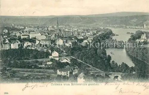 AK / Ansichtskarte Coblenz Koblenz Blick vom Rittersturz Kat. Koblenz Rhein