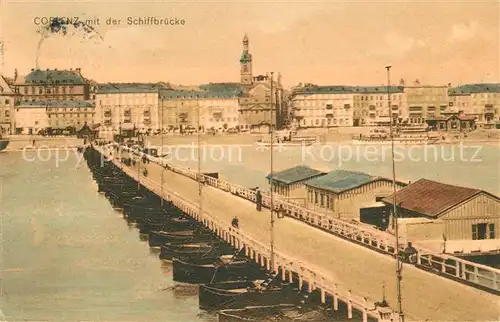 AK / Ansichtskarte Coblenz Koblenz Schiffsbruecke Kat. Koblenz Rhein