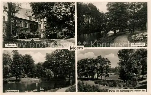 AK / Ansichtskarte Moers Schlosshof Schlosspark Teilansichten Kat. Moers