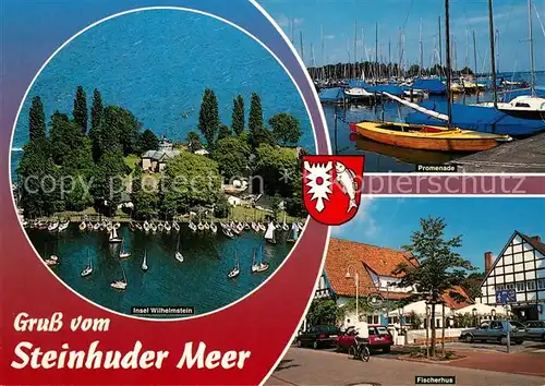 AK / Ansichtskarte Steinhuder Meer Fischerhus Hafen Promenade Insel Wilhelmstein Kat. Wunstorf