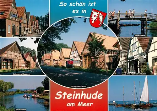 AK / Ansichtskarte Steinhude Meer Neuer Winkel Scheunenviertel Promenade Bruecke Fachwerk