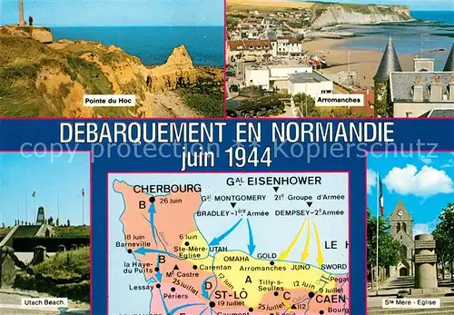 AK / Ansichtskarte Normandie Region Debarquement Utach Beach St. Mere Arromanches Pointe du Hoc Kat. Rouen