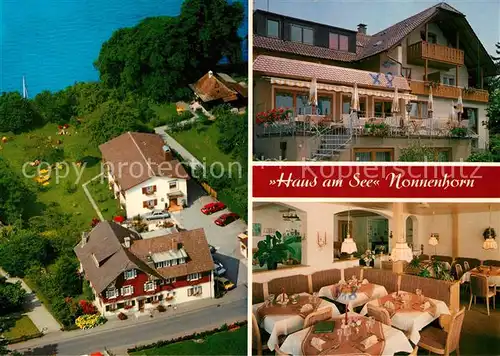 AK / Ansichtskarte Nonnenhorn Hotel Pension Haus am See Fliegeraufnahme Kat. Nonnenhorn Bodensee