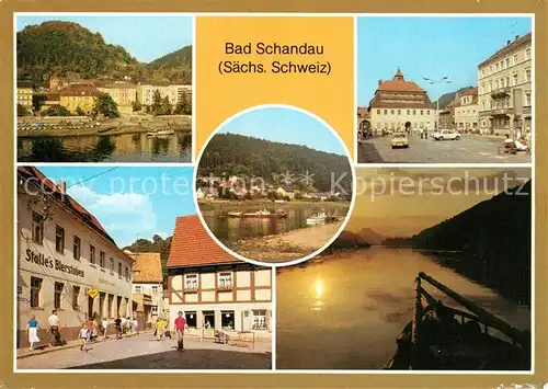 AK / Ansichtskarte Bad Schandau Markt Poststrasse Dampferanlegestelle Kat. Bad Schandau