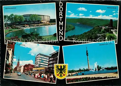 AK / Ansichtskarte Dortmund Westfalenhalle Hohensyburg Kampstrasse Fernsehturm Kat. Dortmund