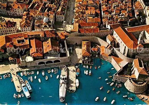 AK / Ansichtskarte Dubrovnik Ragusa Fliegeraufnahme Hafen  Kat. Dubrovnik