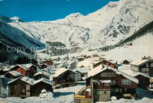 AK / Ansichtskarte Saas Fee Feegletscher L&#228;ngfluh Allalinhorn Alphubel T&#228;schhorn Winter Kat. Saas Fee