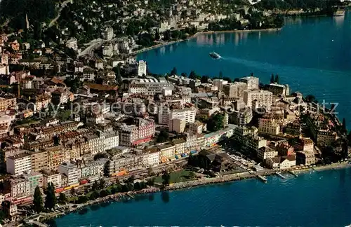 AK / Ansichtskarte Montreux VD Lac Leman Genfersee Fliegeraufnahme Kat. Montreux