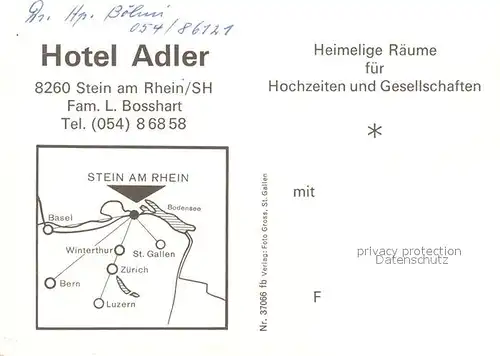 AK / Ansichtskarte Stein Rhein Hotel Adler  Kat. Stein Rhein