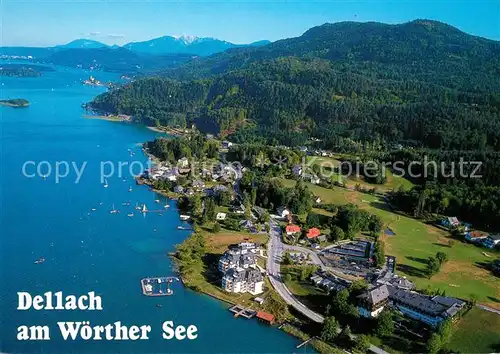 AK / Ansichtskarte Dellach Woerthersee Fliegeraufnahme Gesundheitszentrum Golfhotel Golfplatz