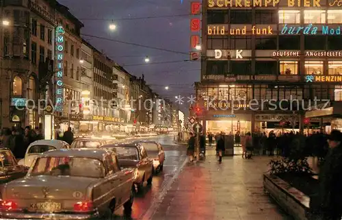 AK / Ansichtskarte Karlsruhe Baden Kaiserstrasse am Abend